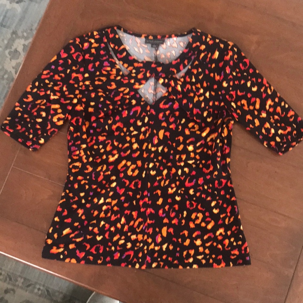 Vibrant Print Top Blouse - Size Large